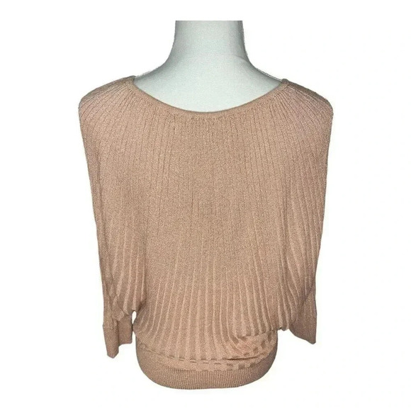 New York‎ & Co Women’s Small Glittery Pink Lightweight Batwing Pullover Sweater - Picture 3 of 4